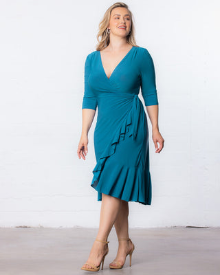 Whimsy Wrap Dress - Sale! in Blue Jade