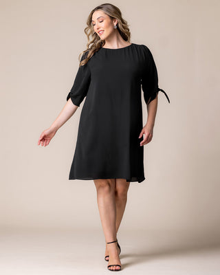 Women's Plus Size Manhattan A-Line Shift Dress in Black Noir