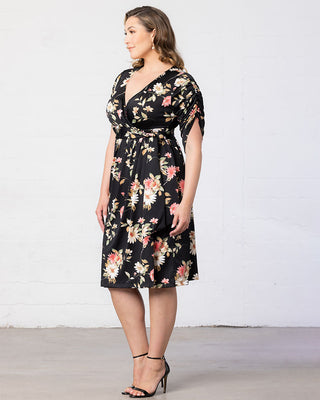 Eden Faux Wrap Dress  in Midnight Meadow Print