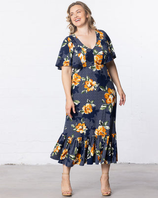 Madrid Maxi Maxi Dress in Amber Blossom Print