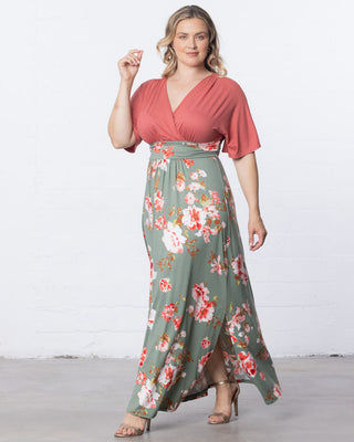 Havana Colorblocked Maxi Dress in Sage Garden Print
