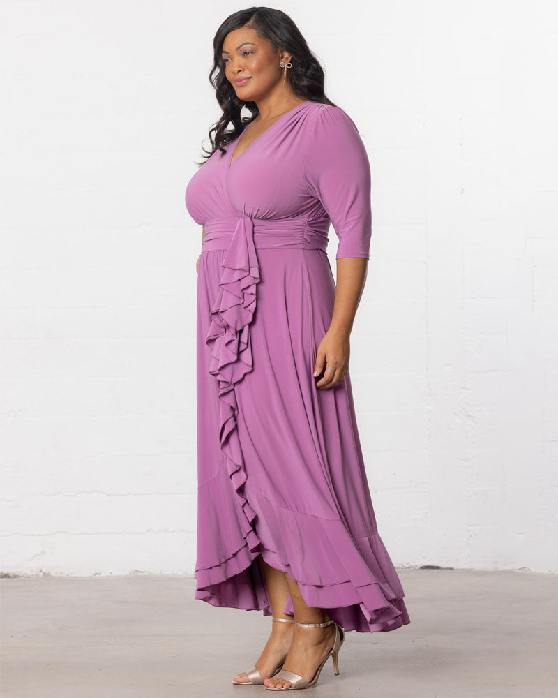 Plus Size Veronica Ruffled Evening Gown - Kiyonna Plus Size Veronica Ruffled Evening Gown - Kiyonna