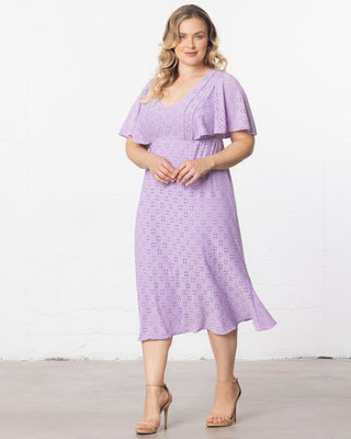 Lucy Eyelet Maxi Dress in Lilac