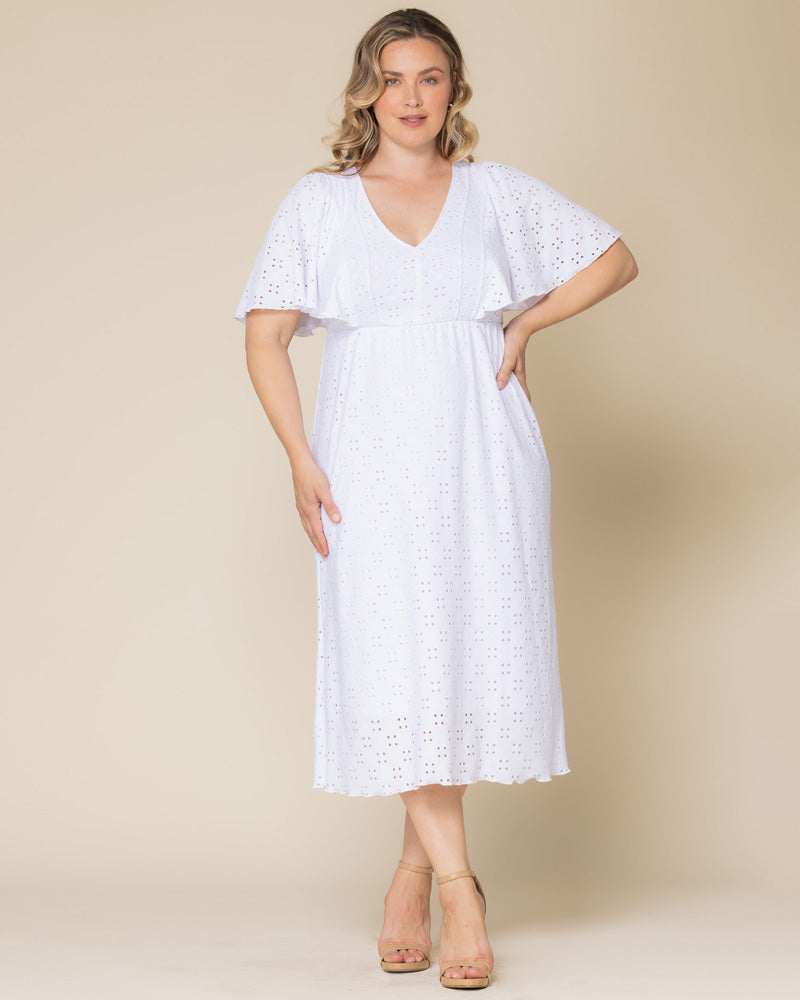 Plus Size Lucy Eyelet Maxi Dress Kiyonna