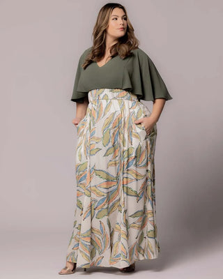 Avisa A-Line Evening Gown - Sale! in Artful Leaves