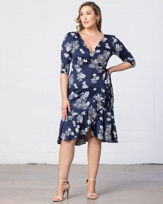 Flirty Flounce Wrap Dress  in Heavenly Blooms