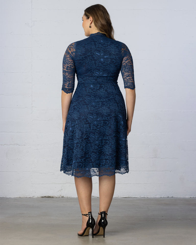 Plus Size Mademoiselle Lace Cocktail Dress Navy / 5X (30-32)