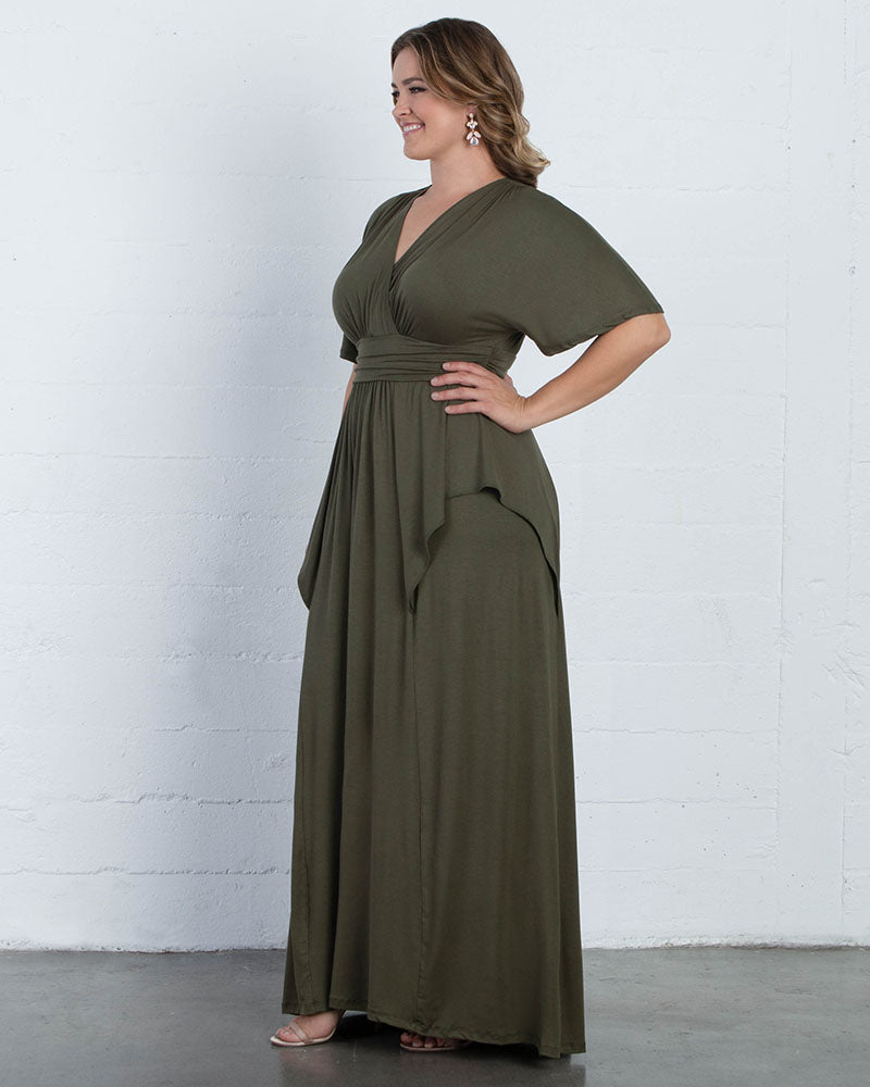 Indie Flair Maxi Dress - Plus Olive / 0x Indie Flair Maxi Dress - Plus Olive / 0x