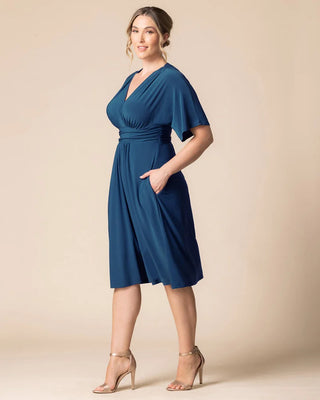 Gia Midi Dress in Aegean Blue