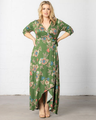 Meadow Dream Maxi Dress  in Olive Floral Print