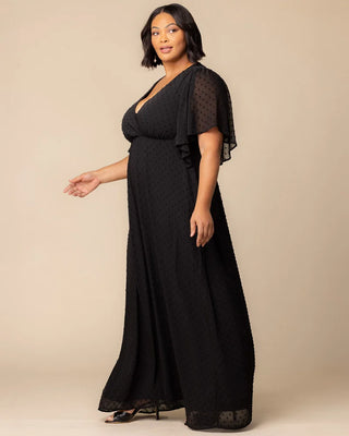 Carmella Chiffon Evening Gown in Onyx