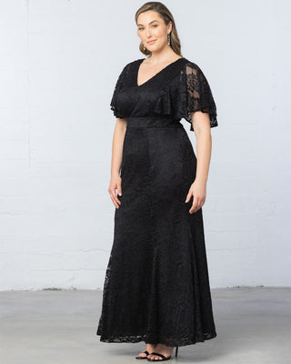 Duchess Lace Evening Gown in Black