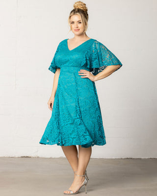 Camille Lace Cocktail Dress  in Teal Topaz