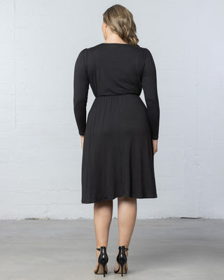 Aster Faux Wrap Dress - Sale! in Black Noir