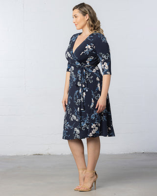 Signature Print Wrap Dress in French Blue Garden