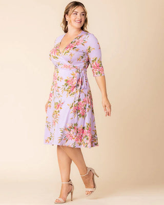 Signature Print Wrap Dress in Lilac Romantic Florals