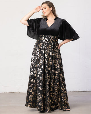 Radiant Opulence Evening Gown in Gilded Noir