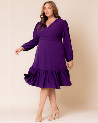 Portia Long Sleeve Dress in Deep Violet