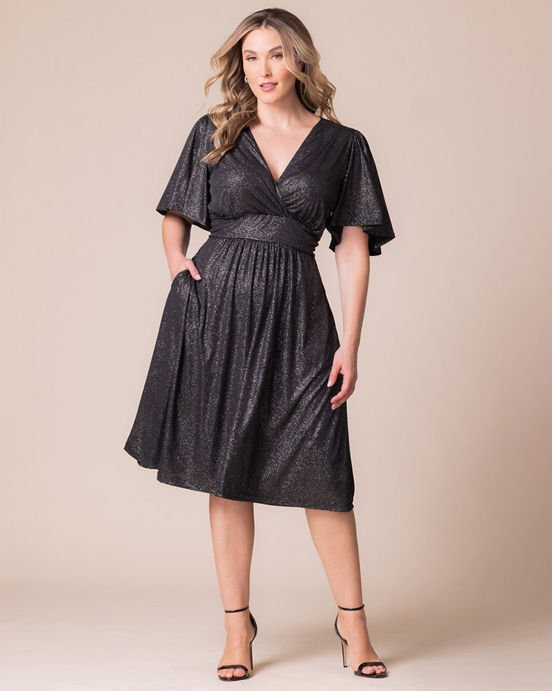 Kiyonna Plus Size Crystal Cove Cocktail Dress with Pockets - Celestial Sparkle Kiyonna Plus Size Crystal Cove Cocktail Dress with Pockets - Celestial Sparkle