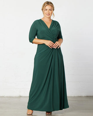 Evening Romance Gown in Hunter Green