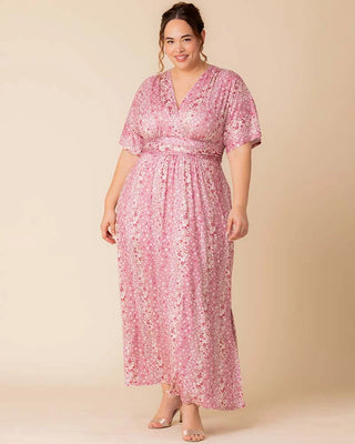 Vienna Maxi Dress in Pink Floral Falls