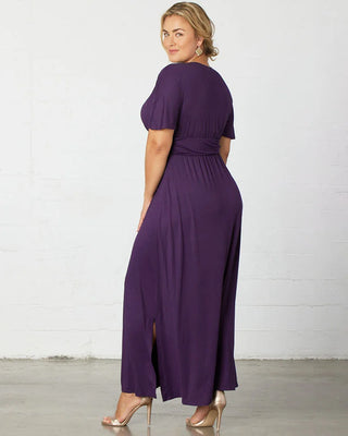 Kiyonna Women's Plus Size Vienna Kimono Sleeve Long Maxi Dress - Plum Passion Kiyonna Women's Plus Size Vienna Kimono Sleeve Long Maxi Dress - Plum Passion