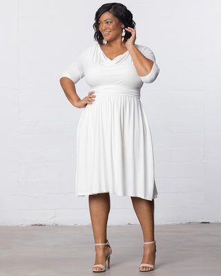 Draped in Class Dress in Ivory