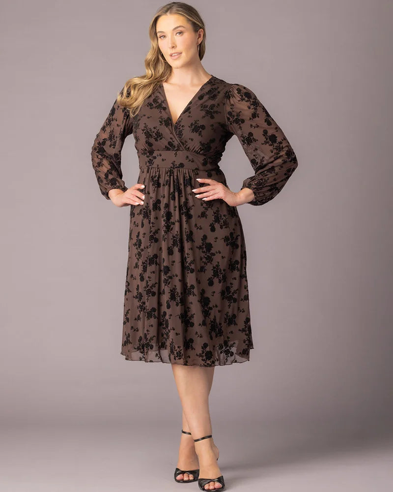 mesh midi dress plus size Kiyonna Plus Size Margot Mesh Cocktail Dress