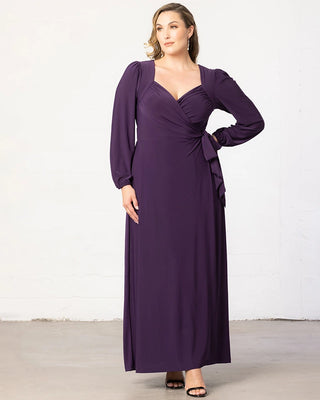 Modern Muse Wrap Gown in Imperial Plum