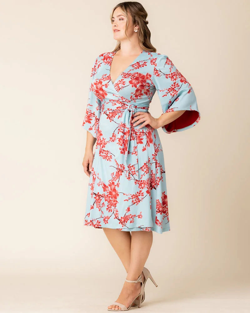 Plus Size Wrap Dress With Bell Sleeves Calvin Klein Plus Size Bell Sleeve Floral A-Line Plus Size Wrap Dress With Bell Sleeves Calvin Klein Plus Size Bell Sleeve Floral A-Line
