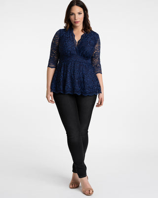 Linden Lace Top - Sale! in Nouveau Navy