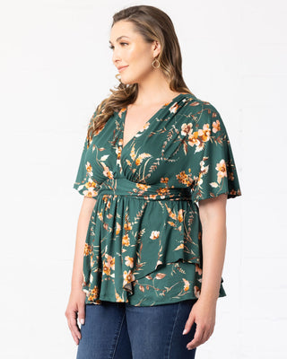 Encore Print Top in Green Garden