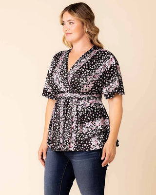 Encore Print Top in Nightshade Floral Falls