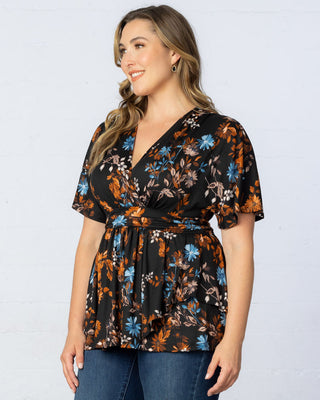 Encore Print Top in Midnight Asters