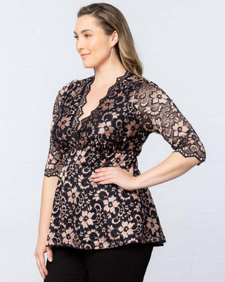 Limited Edition Luxe Lace Top in Rose Gold Lace