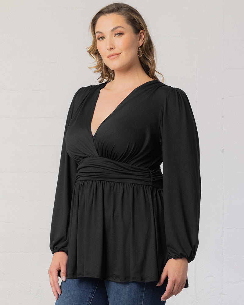 Long sleeve black tunic top outlet