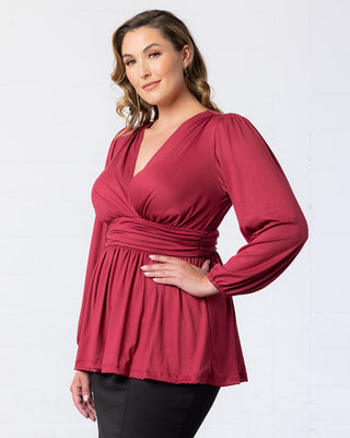 Leah Long Sleeve Tunic Top in Vintage Rose