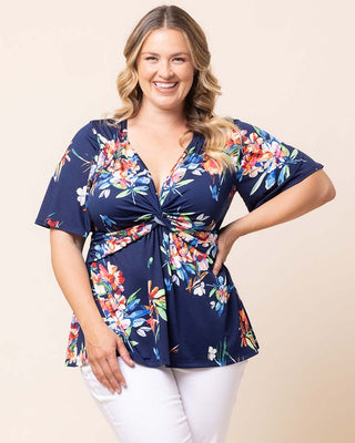 Abby Twist Front Top in Belize Blooms