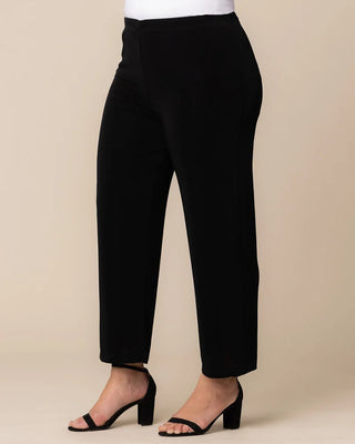 Classic Petite Pull-On Straight Leg Pants by Vikki Vi in Black