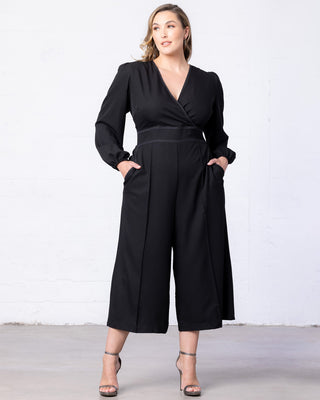 Tessa Cropped Jumpsuit in Black Noir