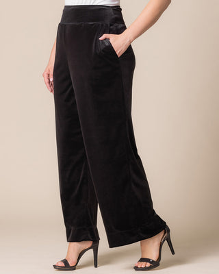 Velvet Luxe Wide Leg Pants in Onyx