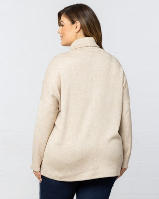 Paris Turtleneck Tunic Sweater in Oatmeal