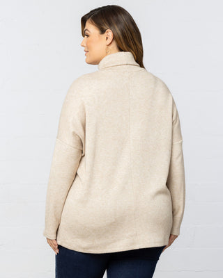 Paris Turtleneck Tunic Sweater  in Oatmeal