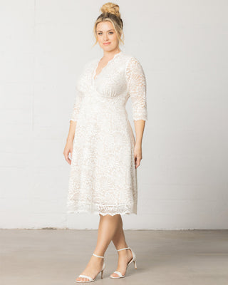 Bella Lace Dress  in Ivory Lace/Nude Lining