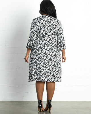Legacy Keyhole Wrap Dress in Abstract Brush Print