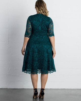 Mademoiselle Lace Cocktail Dress in Emerald Green