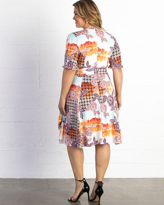 Tuscan Tie Wrap Dress  in Prismatic Sunset