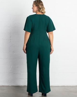 Charisma Crepe Jumpsuit  in Hunter Green