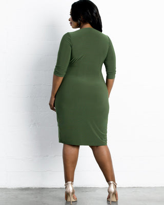 Ciara Cinch Dress in Olive