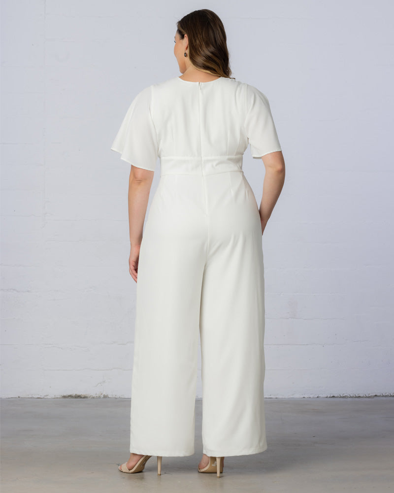 Linen Jumpsuit White Wide Leg Jumpsuit Plus Size Size White